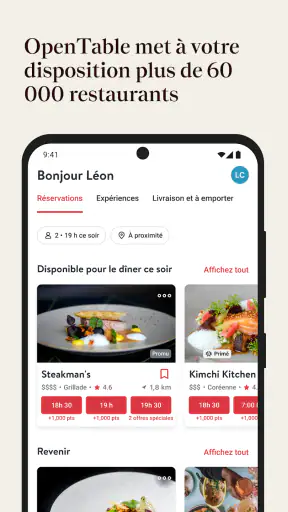 OpenTable screenshot 1