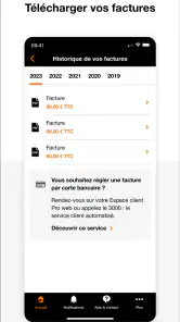Orange Pro, espace client pro screenshot