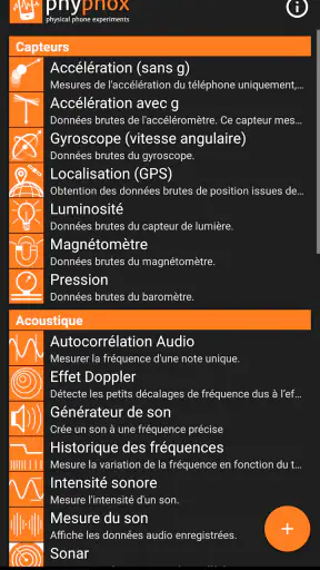 phyphox screenshot 1