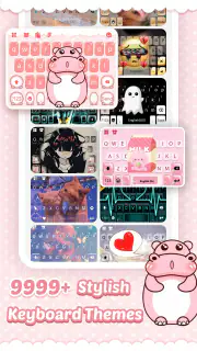 Pink Cute Hippo Thème screenshot 1