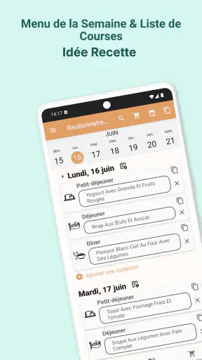 Planificateur De Repas Semaine screenshot 1