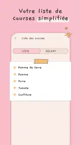 Planning repas semaine screenshot