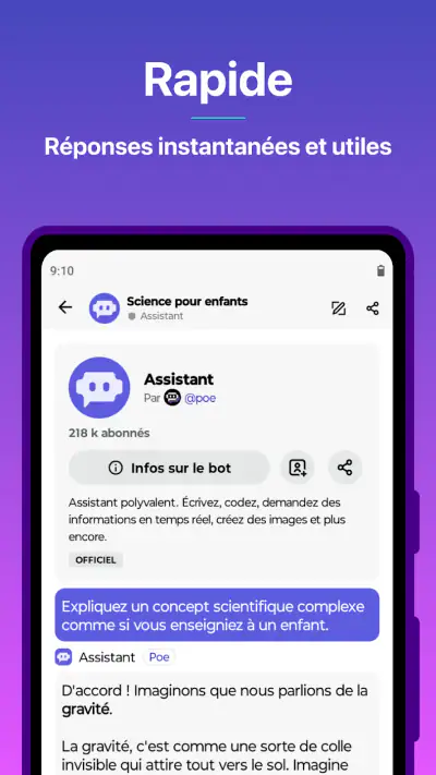 Poe - Chat IA rapide screenshot 1