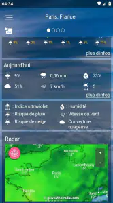 Prevision meteo screenshot