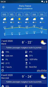 Prevision meteo screenshot