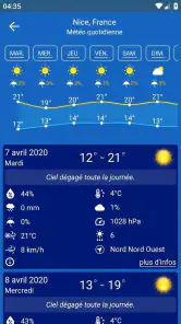 Prevision meteo screenshot