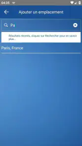 Prevision meteo screenshot