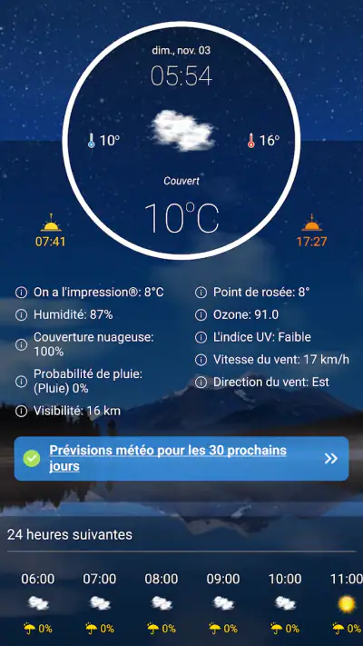 Prévisions météo en temps réel screenshot 1