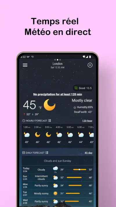 Prévisions météo locales screenshot 1