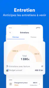 Prix, historique, km, essence screenshot