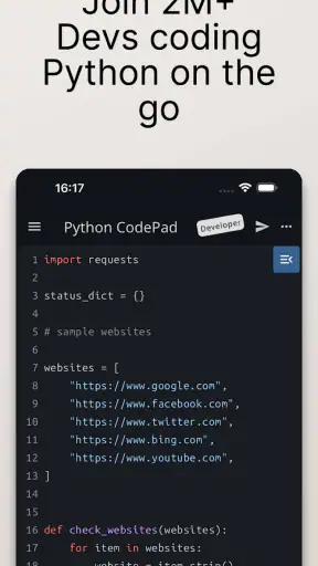 Python Coding Editor & IDE App screenshot 1
