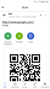 QR Code Scanner (français) screenshot