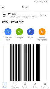 QR Code Scanner (français) screenshot