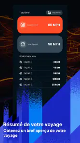 Radar, compteur de vitesse,GPS screenshot