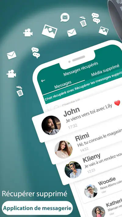 récupéré messages supprimé app screenshot 1
