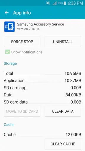 Samsung Accessory Service screenshot 1