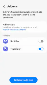 Samsung Internet Browser screenshot