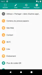 Scanner de codes QR (français) screenshot