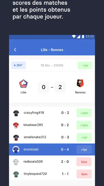 Scorecast Classique screenshot 1