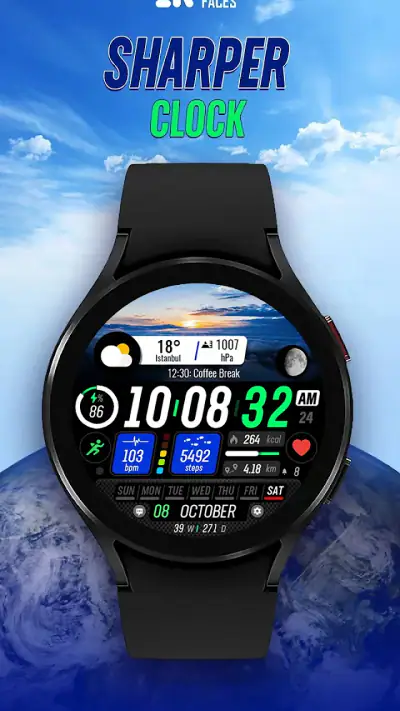 Sharper Clock - Watch Face screenshot 1