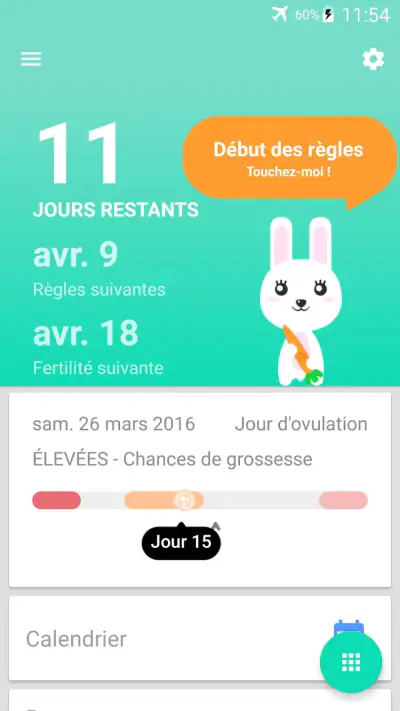 Suivi des règles et ovulation screenshot 1