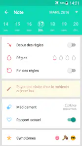 Suivi des règles et ovulation screenshot