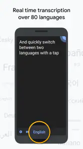 Transcription instantanée screenshot