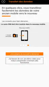 Transfert des données screenshot