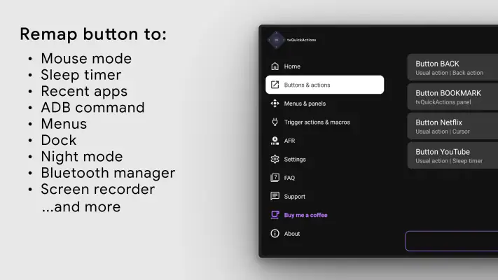tvQuickActions Pro screenshot 1
