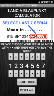 Blaupunkt Lancia Radio Code screenshot 3