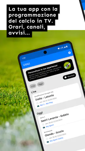 Calcio e TV: Le partite in TV screenshot 1