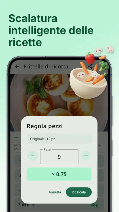 Calcolatrice di ricette screenshot 1