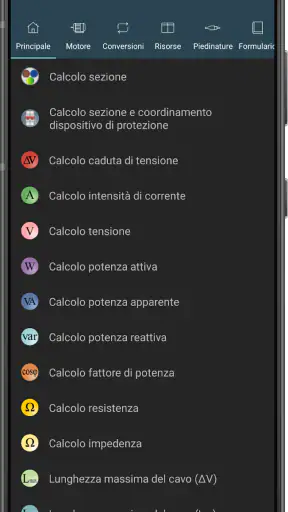 Calcoli Elettrici screenshot 1