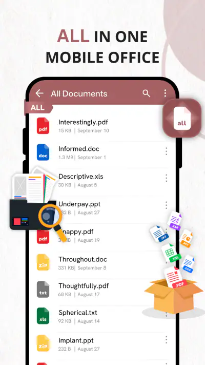 File Reader - PDF, Word, ZIP screenshot 1