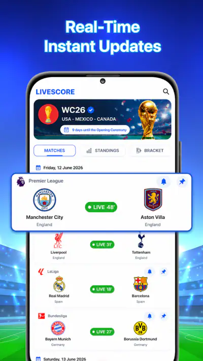 Football Live Score: MatchLive screenshot 1