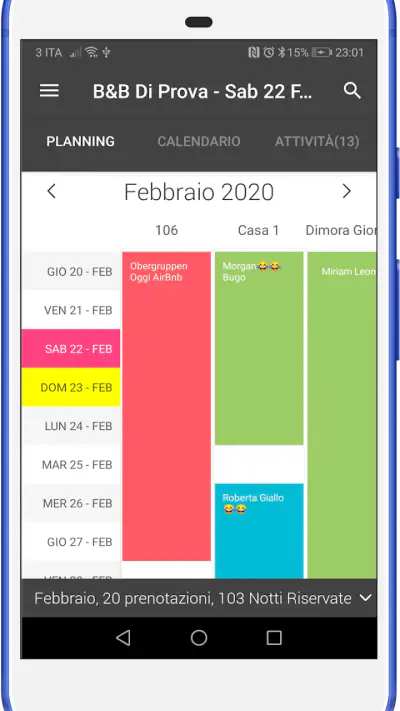 Gestione prenotazioni per B&B screenshot 1