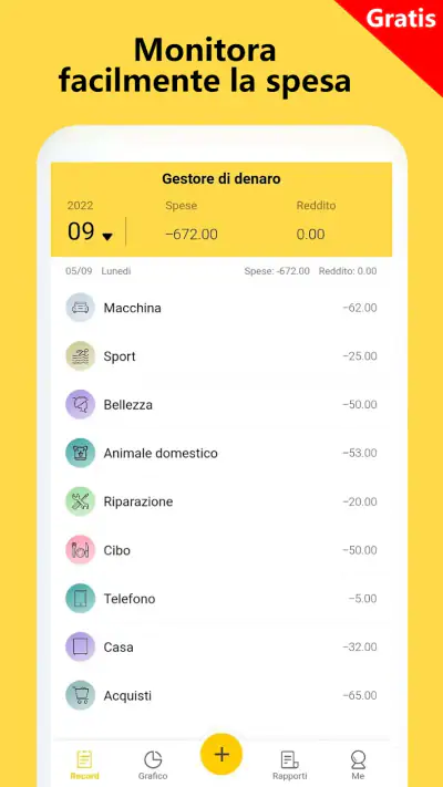 Gestore delle Finanze - spese screenshot 1