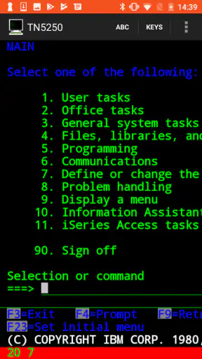 Mocha TN5250 screenshot 1