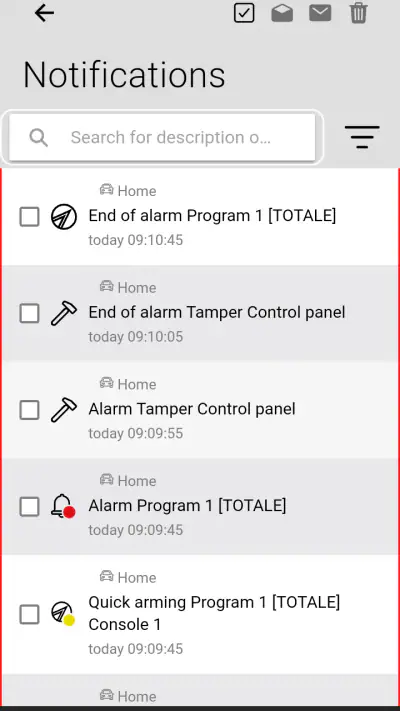 myTecnoalarm TCS screenshot 1