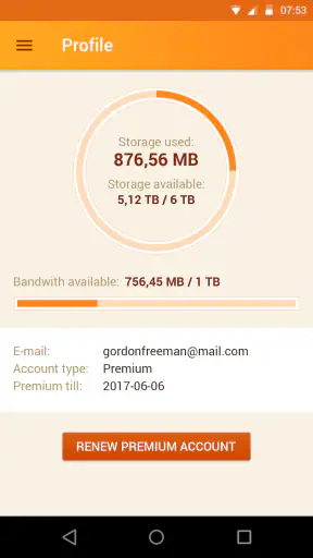 Rapidgator.net File Manager screenshot 1
