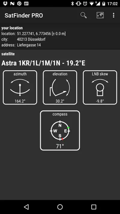 SatFinder pro screenshot 1