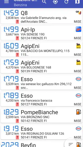 Stazioni di servizio Italia screenshot 1