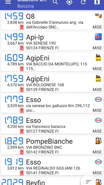 Stazioni di servizio Italia screenshot 1