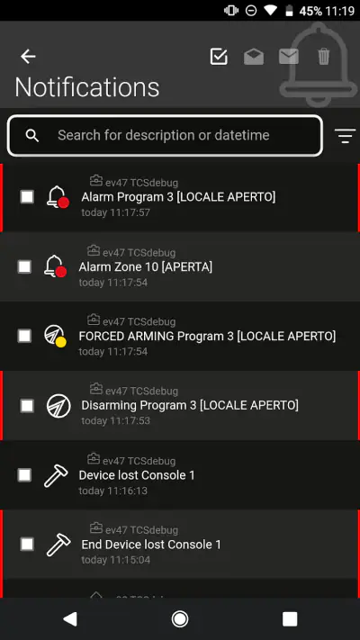 Tecnoalarm Evolution screenshot 1