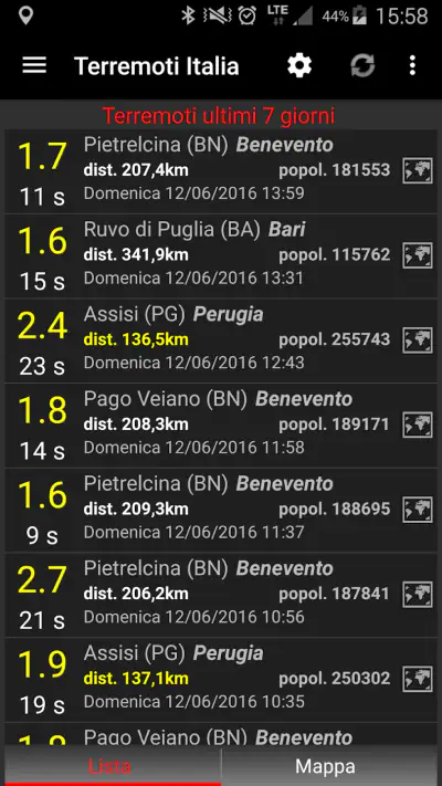 Terremoti Italia screenshot 1