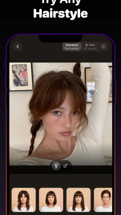 髪型シミュレーション&ヘアカラー screenshot 1