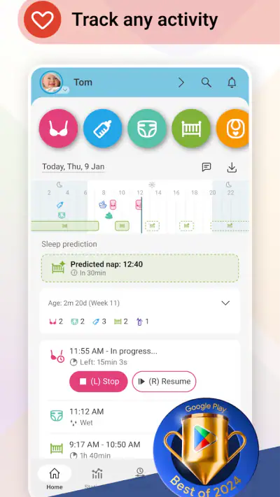 Baby Daybook - 授乳ノート。育児記録 screenshot 1