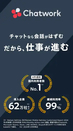 Chatwork - 仕事効率化に使えるビジネスチャット screenshot 1