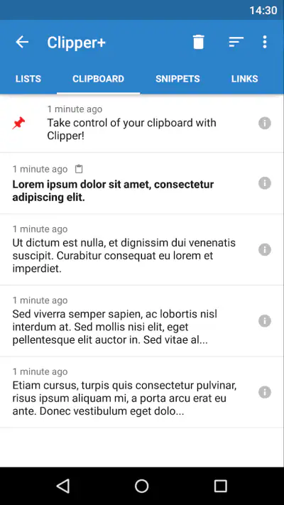 Clipper+: Clipboard Manager screenshot 1