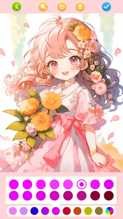 Doll Color: 塗り絵アニメ お姫様絵を描 screenshot 1